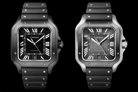 cartier tank watch black face|cartier santos all black.